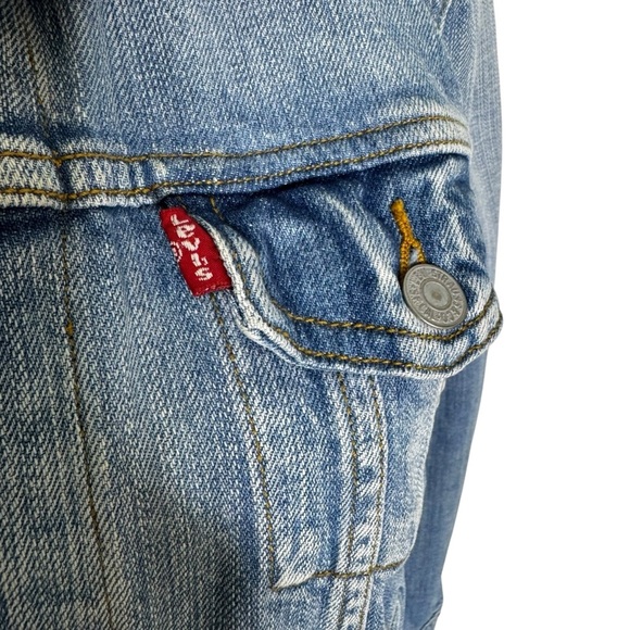 Levi’s Denim Trucker Jacket Medium Wash Cotton Size M - Picture 5 of 13